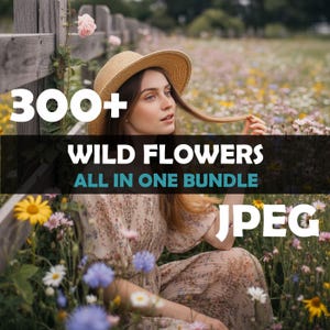 MULTICOLOR FLOWERS Overlays, Wildflowers Overlays, Flower Meadow Photoshop Overlays, Flowering Field Photo Overlay, Summer Overlays jpg