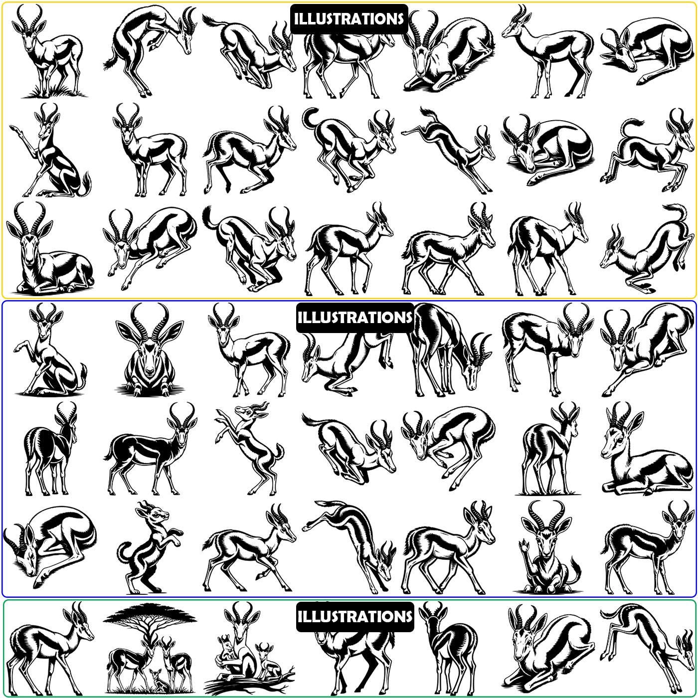 Springboks Rwc Svg Springbok SVG Clipart Bundle: Safari Animal Designs (digital Download ...