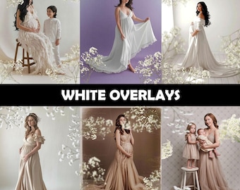 Superposiciones PNG de ramas florales, fotografía de maternidad, composiciones de Photoshop (descarga digital)