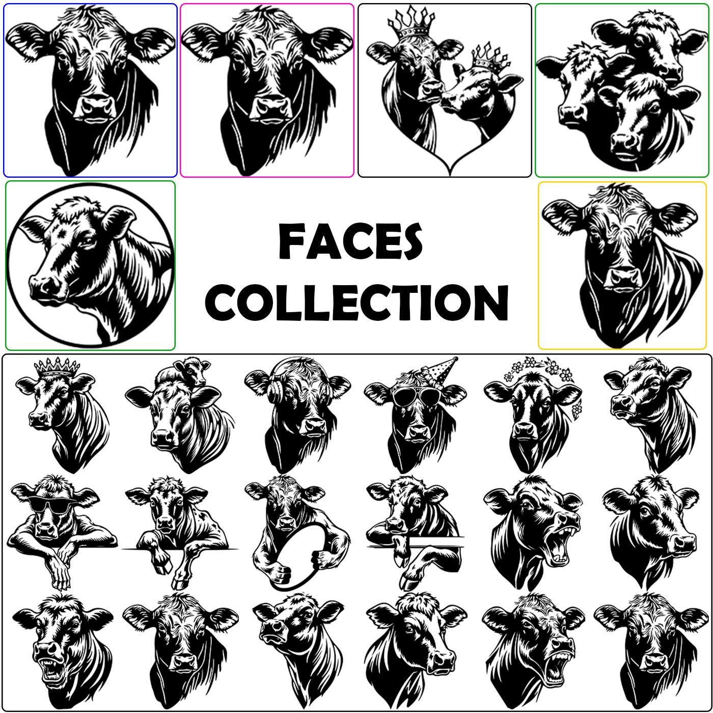 Angus Bull Head SVG File,Angus SVG File,Cattle SVG,Bull svg-Vector Clip Art for Commercial & Personal Use-Cricut,Cameo,Silhouette,Decal,htv