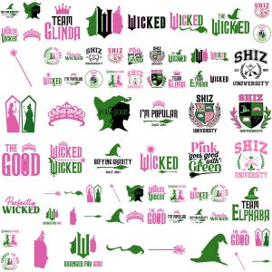 Paquete de SVG de la película Wicked, SVG de I Have Be Wicked Change For Good, SVG de Wicked Vintage Emblem, descarga digital