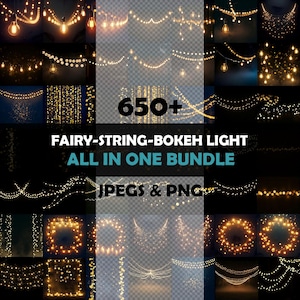 String lights overlay, twinkle light overlays, fairy lights Photoshop overlays, hanging lights overlay, Christmas bokeh light overlays