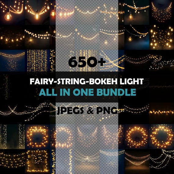 String lights overlay, twinkle light overlays, fairy lights Photoshop overlays, hanging lights overlay, Christmas bokeh light overlays
