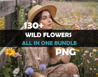 MEHRFARBIGE BLUMEN Overlays, Wildblumen Overlays, Blumenwiese Photoshop Overlays, Blütenfeld Foto Overlay, Sommer Overlays jpg