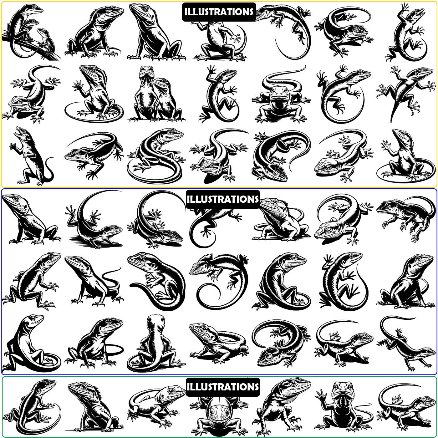 Green Anole Lizard SVG Clipart. Snake Like Lizard Vector Drawing. Blue ...