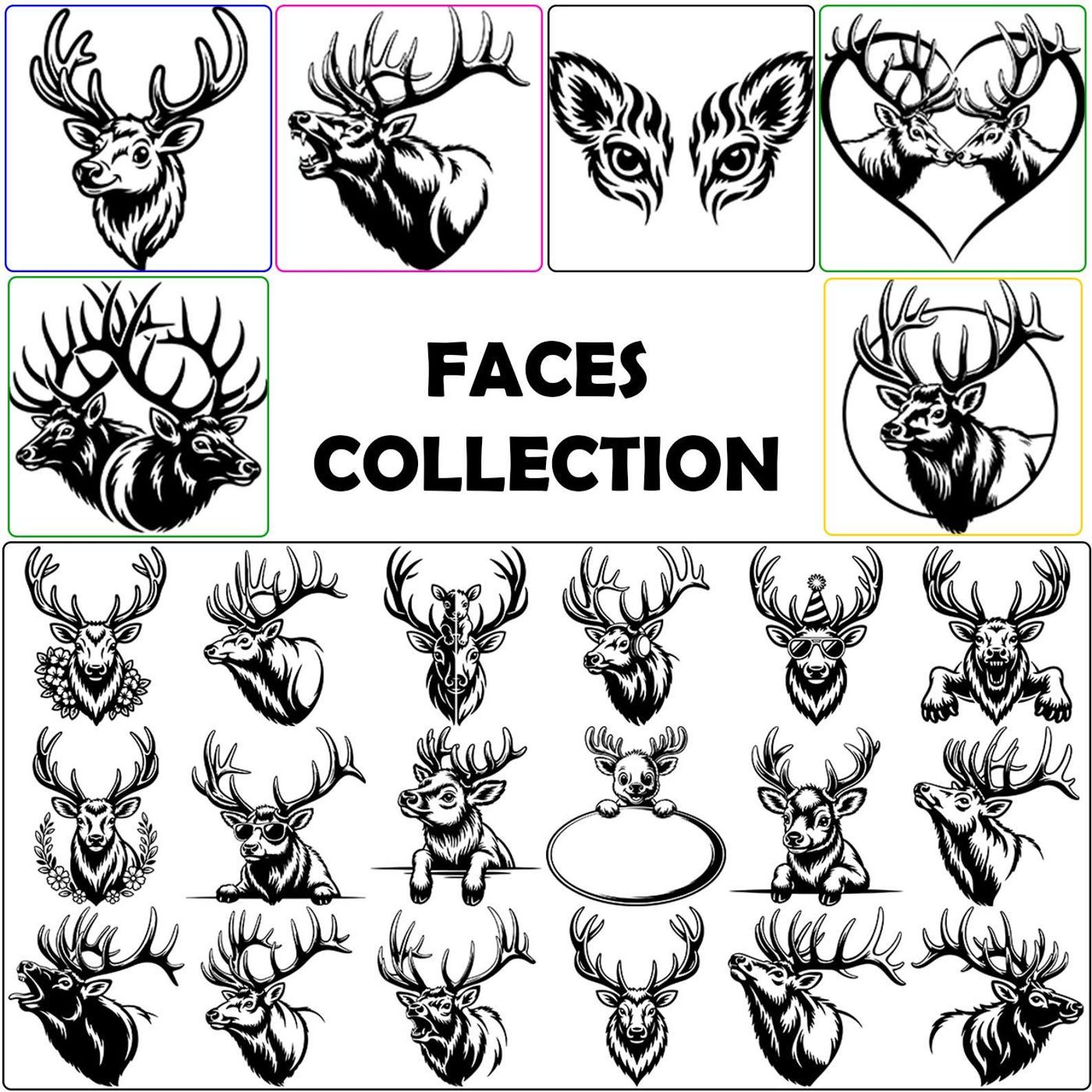 Elk Rack Svg 500 Elk Designs Bundle SVG & PNG for Laser Engraving Print Bull Elk ...
