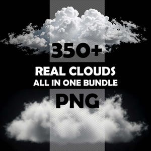 350+ Cloud Photo Overlays, Transparent PNG, Digital Download