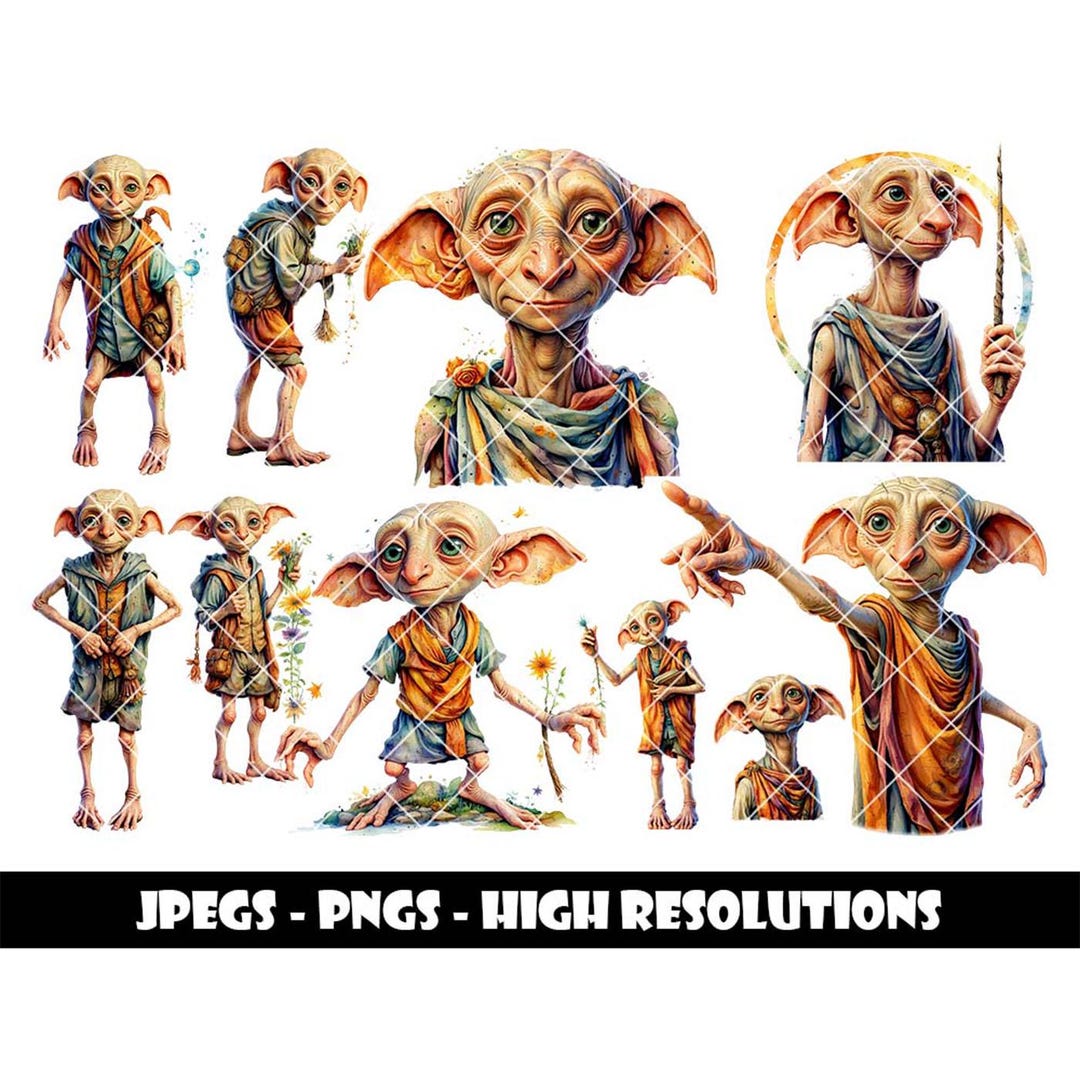 DOBBY Png Sublimation Jpeg Image Clipart, Dobby Ornament Sublimation ...