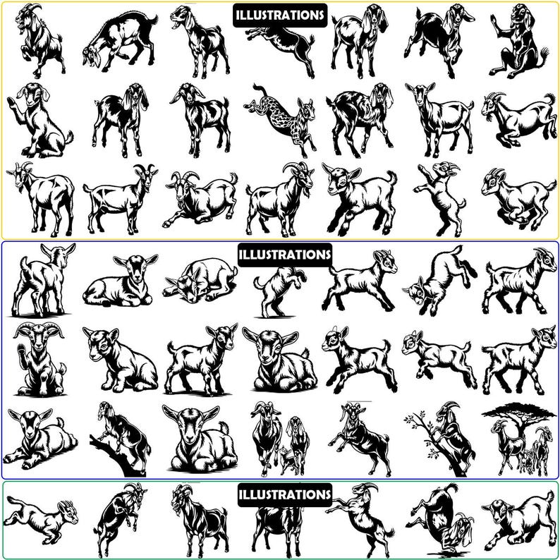 Nubian Goat Svg Files for Cricut, Dxf, Peeking Farm Animal Face, Cute ...