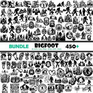 Bigfoot SVG Mega Bundle, Bigfoot SVG, Sasquatch SVG, Bigfoot Clipart, Bigfoot bestanden voor Cricut, Bigfoot snijbestanden voor Silhouette, PNG vector