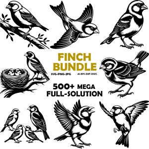 American Goldfinch SVG Bundle | Songbird Clipart, Birdwatching Craft Design (Digital Download)