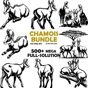 Chamois Hunting SVG-paket, getantilop laserutskriftsfil (digital nedladdning)