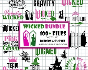 Wicked Movie Svg Mega Bundle, I Have Been Wicked Change For Good Svg, Wicked Vintage Emblem Svg, Digital Download