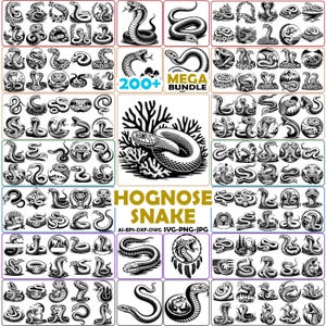 Serpente dal naso a porcino SVG, anatomia del serpente PNG, clipart per Cricut, stampe in bianco e nero (uso commerciale)