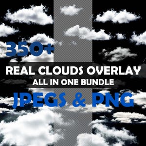 Clouds Overlay, Digital Clouds, Clouds Photoshop, Photography Overlays, Commercial Use, Transparent Background, 60 Png Premium Bundle