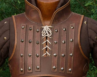 Placa de pecho de armadura de cuero medieval – Conjunto de armadura de caballero y vikingo para cosplay LARP