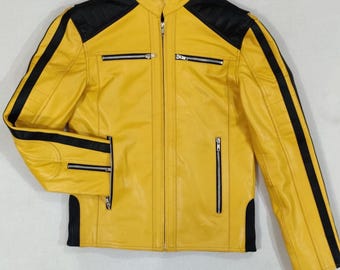 Men's Slim Fit Cafe Racer Leather Jacket – Motorcycle Rider Outfit