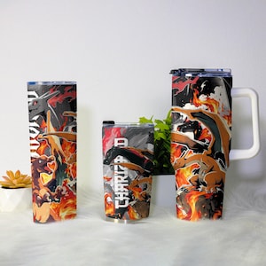 Charizard Stainless Steel Tumbler Fire Flying Dragon Art Cup Dragon Streetwear Mega Charizard Mug Gifts