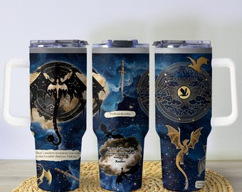 Fourth Wing Tumbler, Basgiath War College Mug, Dragon Fantasy Stainless Coffee Cup, 40oz 30oz 20oz Insulated Bookish Tumbler Gift for Reader