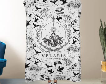 Velaris Blanket, Fourth Wing Blanket, Fourth Wing Merch, Dragon Blanket, Fantasy Book Fleece Blanket, Book Lover Gift