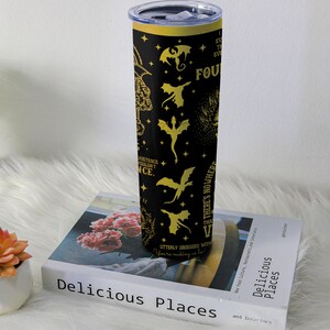 Fjärde vingen-mugg, järnflammamugg, basgiathkrigets universitetsmugg, fantasy-boklig rostfri kaffemugg present bild 10