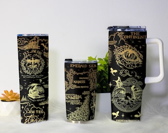 Fourth Wing Dragon Tumbler | Fantasy Map Mug | 40oz Insulated Bookish Cup | Fly or Die Gift | Fourth Wing Merch | Christmas Tumbler Gift