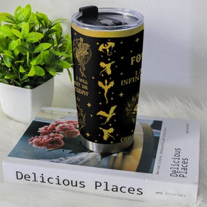 Fjärde vingen-mugg, järnflammamugg, basgiathkrigets universitetsmugg, fantasy-boklig rostfri kaffemugg present bild 9