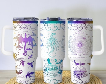 Vaso de la Escuela de Guerra Basgiath, taza de la Cuarta Ala, taza de fantasía de dragón de 113 ml con asa, taza de café de autor, idea de regalo térmica