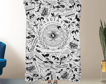 Fourth Wing Fleece Blanket | Basgiath Dragon Rider Blanket | Onyx Storm Inspired Cozy Throw | Dragon Lover Gift | Bookish Fantasy Decor