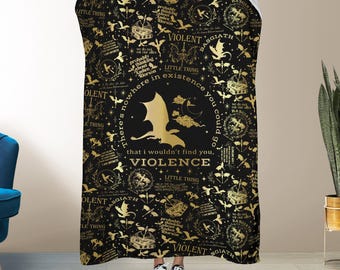 Fourth Wing Blanket, Iron Flame Fleece Blanket, Cozy Dragon Fleece Throw, Fantasy Bookish Blanket, Reading Blanket, Book Lover Gift