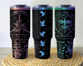 Fourth WingTumbler | Iron Flame Mug | Basgiath War College Cup | Stainless Coffee Tumbler | Fantasy Bookish Gift