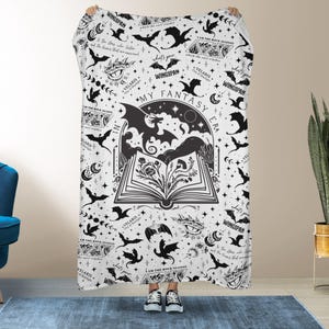 Fourth Wing-deken, Velaris-deken, Fourth Wing-merchandise, drakendeken, deken fantasieboek, deken boekenliefhebber, fantasiecadeau