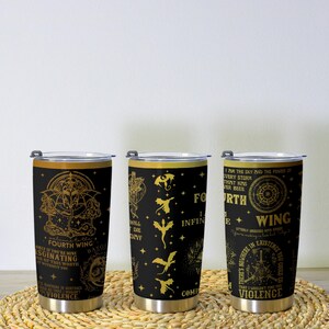 Fjärde vingen-mugg, järnflammamugg, basgiathkrigets universitetsmugg, fantasy-boklig rostfri kaffemugg present 20 oz