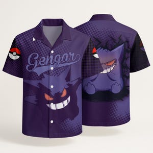 gengar dress shirt HYBRID APPAREL - Pokmon - Gengar Manga - Men's Short Sleeve Graphic T-Shirt  Cream
