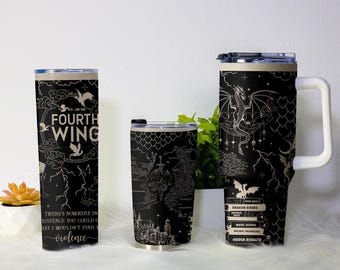 Vierde vleugelbeker, Dragon Rider-beker, 20oz 30oz 40oz geïsoleerde koffiemok, leesgrage cadeau voor lezers, roestvrijstalen roestvrijstalen beker fantasiedraak