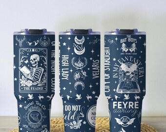 Vierde vleugel beker, fantasy boek mok, vierde vleugel merchandise cadeau, leesgrage koffiebeker, 20oz 40oz beker voor lezers, boekenliefhebber cadeau