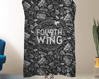 Fourth Wing Blanket, Fourth Wing Merch, Fantasy Dragon Fleece Throw, Cozy Blanket, Fourth Wing Decor, Bookish Blanket, Fourth Wing Gifts