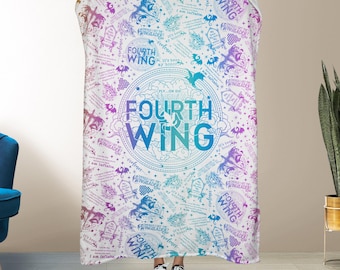 Manta de Fourth Wing, Merchandising de Fourth Wing, Manta polar con diseño de dragón de fantasía, Manta acogedora con diseño de libro, Decoración de Fourth Wing, Arte de Fourth Wing, Regalo para amantes de los libros