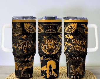Fourth Wing Tumbler, Iron Flame Onyx Storm Cup, Dragon Rider Coffee Mug, Fourth Wing Gifts, Fantasy Bookish Tumbler, Book Lover Gifts