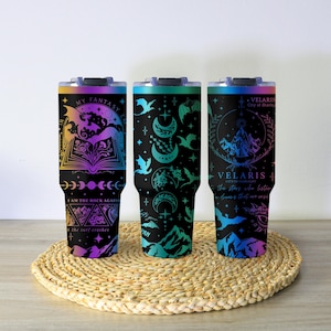 Velaris Fourth Wing Tumbler | Rainbow Fantasy BookTok Cup | ACOTAR Dragon Mug | Book Lover Gift | Smut Merch | Gifts for Her
