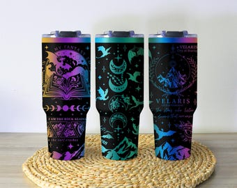 Vaso Velaris Fourth Wing / Taza Rainbow Fantasy BookTok / Taza ACOTAR Dragon / Regalo para amantes de los libros / Merchandising de Smut / Regalos para ella
