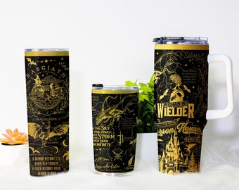 Vaso de la Cuarta Ala, taza de la Escuela de Guerra Basgiath, taza de dragón de fantasía, vaso de café térmico de 40 oz, 30 oz y 20 oz, regalo de la Cuarta Ala para lectores