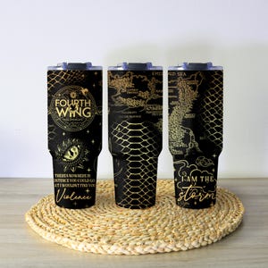 Fourth Wing Tumbler | Fantasy BookTok Gift | I Am The Storm Dragon Mug | 40oz Stainless Travel Cup | Fourth Wing Merch for Her