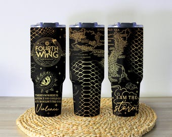 Fourth Wing Tumbler | Fantasy BookTok Gift | I Am The Storm Dragon Mug | 40oz Stainless Travel Cup | Fourth Wing Merch for Her
