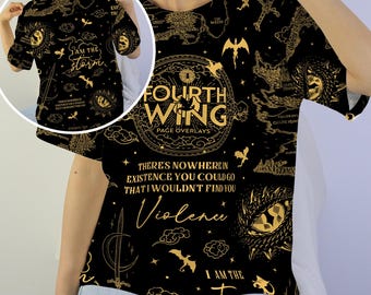 Viertes Flügel-Shirt | Bücherwurm Drachen-T-Shirt für Leser und Fans | Vierter Flügel Merch | Fantasy Buch-Liebhaber Geschenk | Ich bin der Sturm-T-Shirt