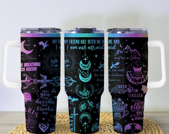 Throne of Glass Tumbler, Acotar Stainless Steel Cup, Fantasy Book Mug, Velaris City of Starlight, Acotar Tumbler, Book Lover Gift