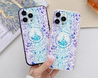 Funda para teléfono Velaris Starlight City, funda de fantasía literaria para iPhone y Samsung Pixel Reader, regalo, accesorio literario celestial para teléfono, regalos de Acotar