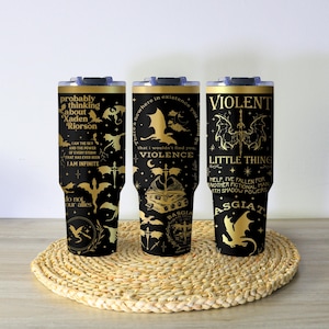 Fourth Wing Tumbler, Iron Flame Mug, Iron Flame Merch, 40oz 30oz 20oz Coffee Tumbler, Bookish Fantasy Gift, Christmas Reader Gift
