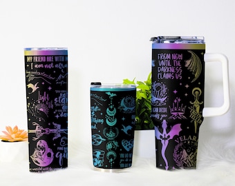 Vaso de la Corte de Espinas, Vaso Velaris de la Corte Nocturna, Copa Stanley Bookish de 40 oz, Taza de Café de Fantasía, Regalo de Merchandising de ACOTAR