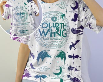 Vierter Flügel Shirt, Basgiath War College T-Shirt, Bücherwurm Shirt, Vierter Flügel Merch, Fantasy Dragon T Shirt, ACOTAR Shirt, Velaris Geschenkidee
